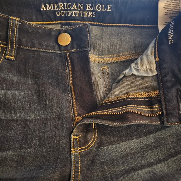 American Eagle Hi-Rise Jegging Dark Wash Skinny Jeans Womens 10 Short 10S - Picture 3 of 6